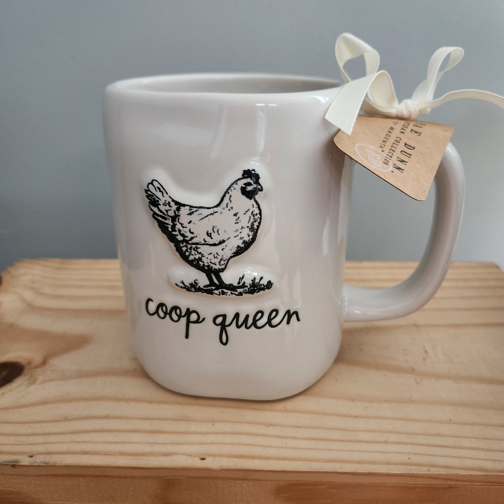 Rae Dunn Coop Queen Ceramic Chicken Rooster Mug